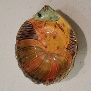 Italy ARS Hand Painted Fish Pottery Bowl